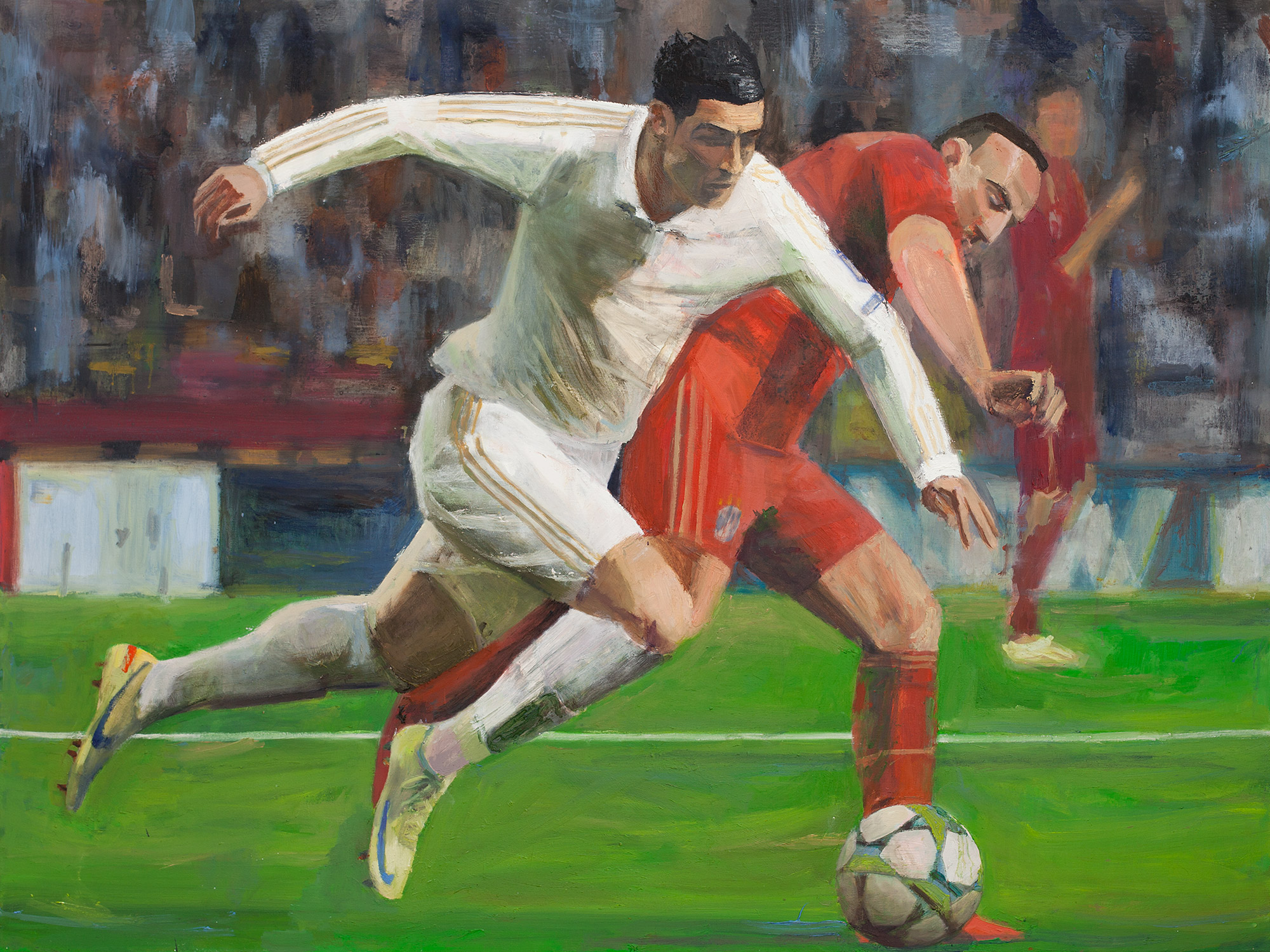 Ronaldo Ribéry, painted by Manuel Strasser in 2018, Öl on Leinwand 200cm wide and 150cm high