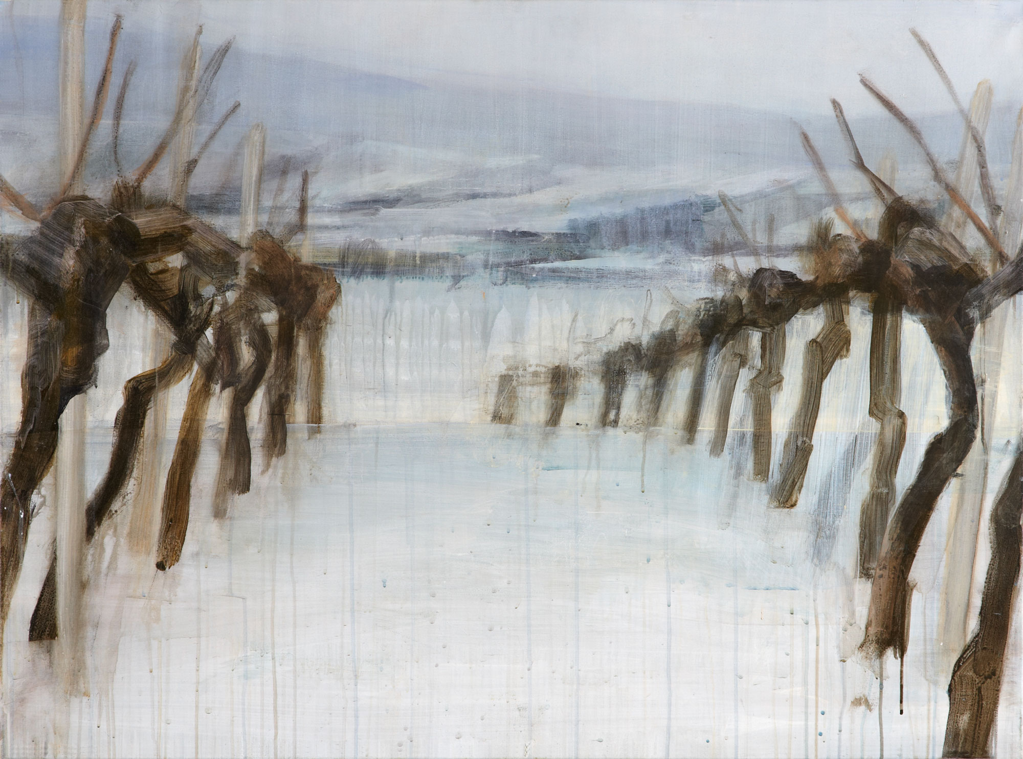 Weinstöcke, painted by Manuel Strasser in 2012, Acryl on Leinwand 115cm wide and 85cm high