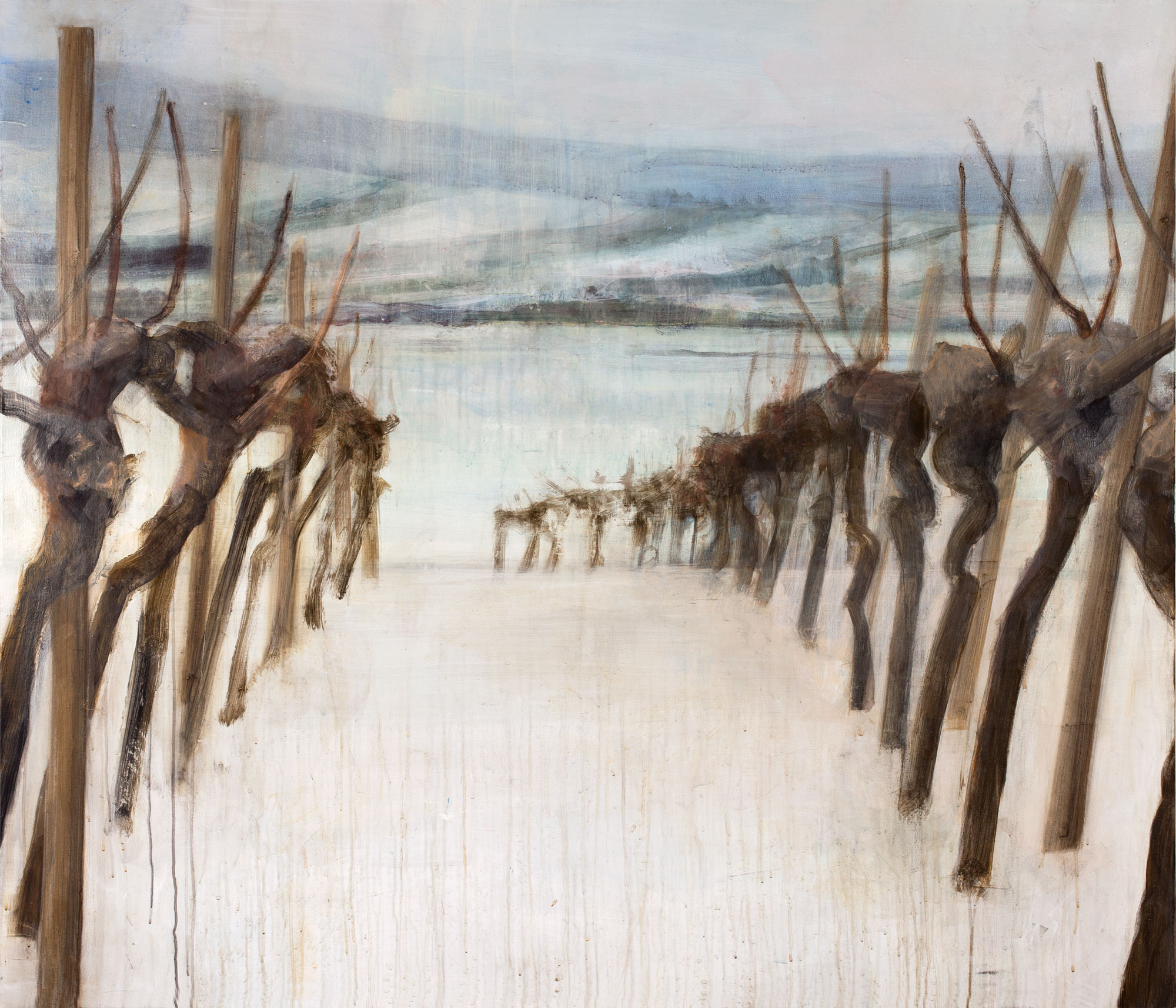 Weinstöcke, painted by Manuel Strasser in 2012, Acryl on Leinwand 140cm wide and 120cm high