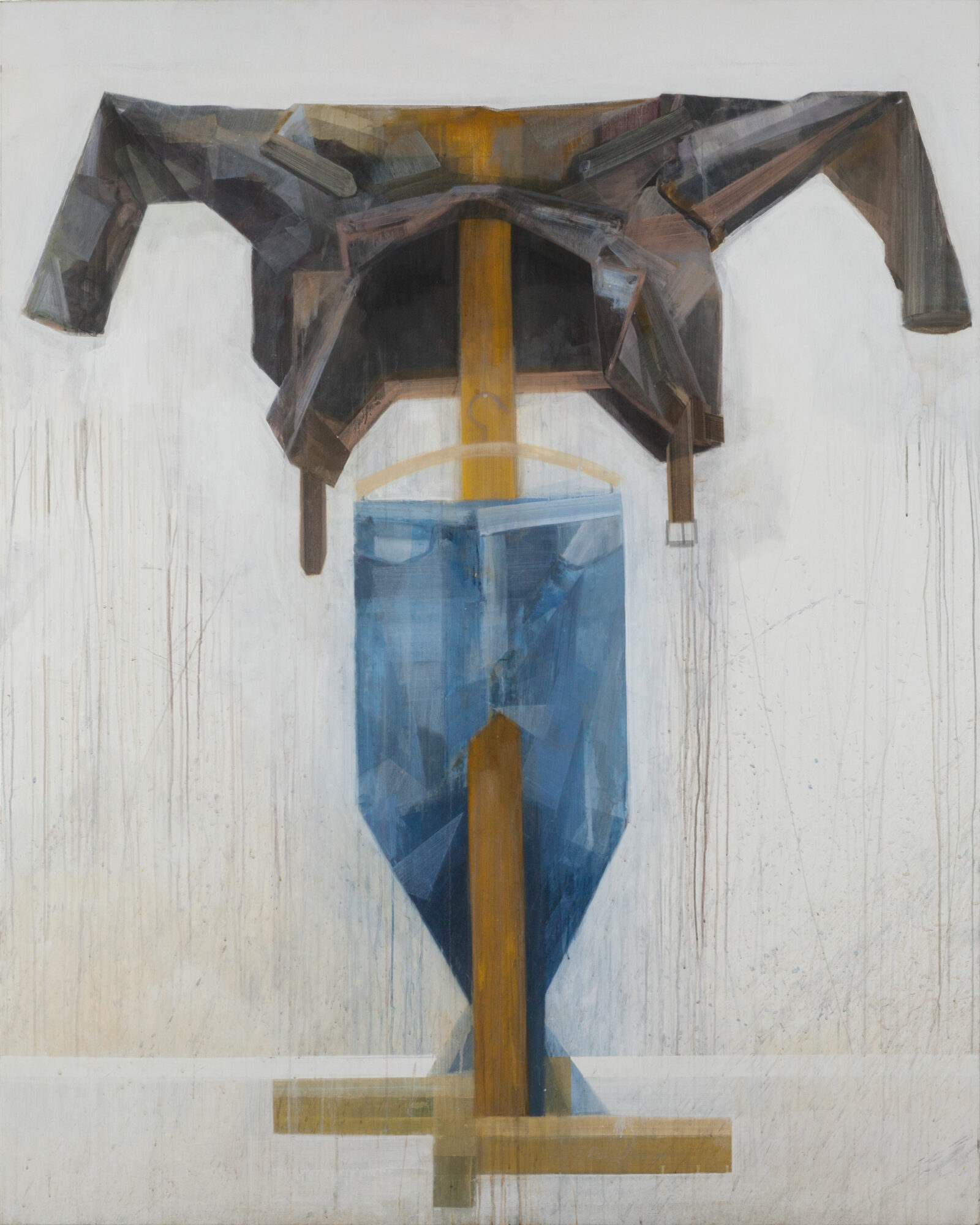 Lederjacke mitte, painted by Manuel Strasser in 2011, Acryl on Leinwand 160cm wide and 200cm high