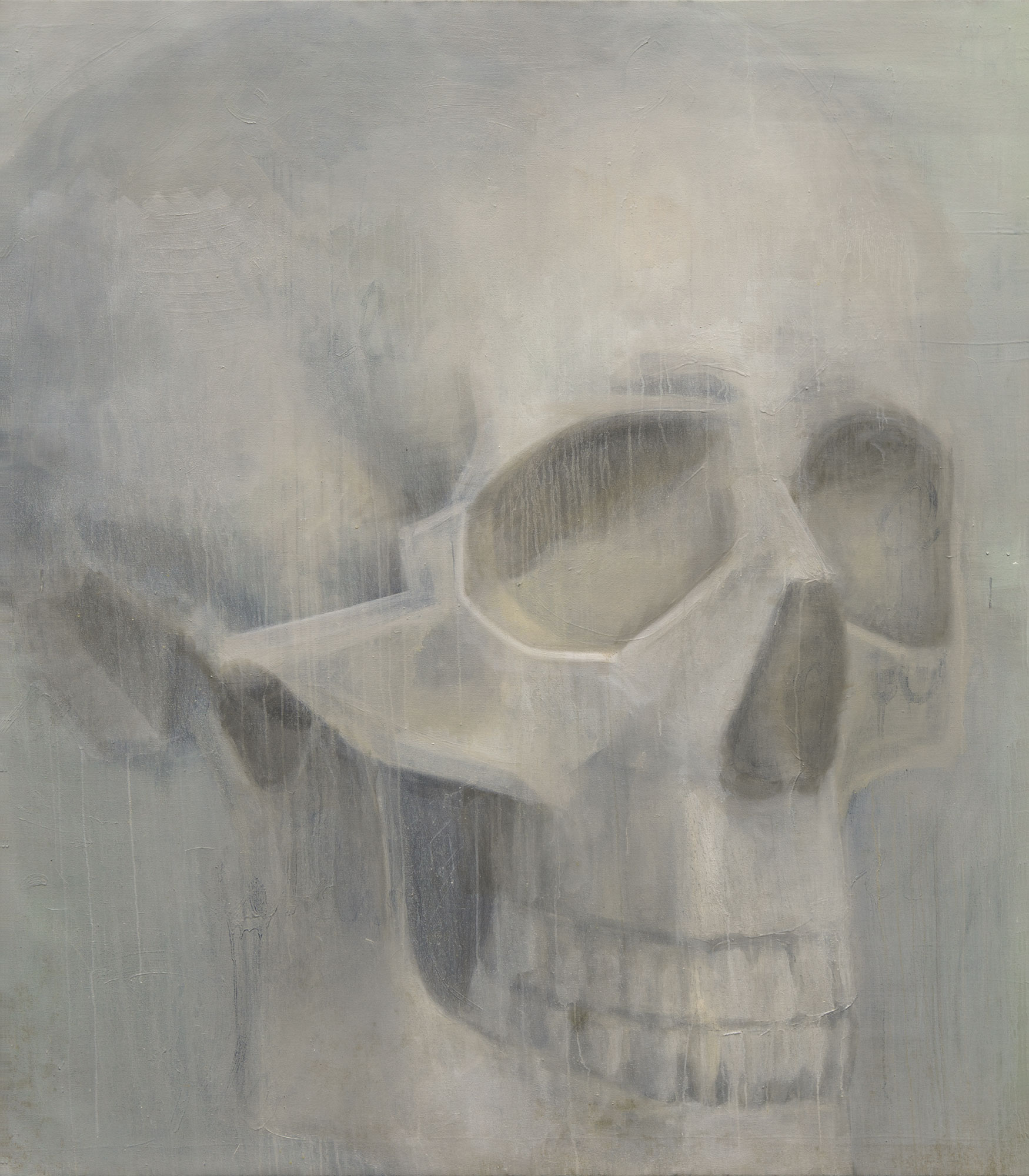 Schädel, painted by Manuel Strasser in 2013, Öl on Leinwand 140cm wide and 160cm high