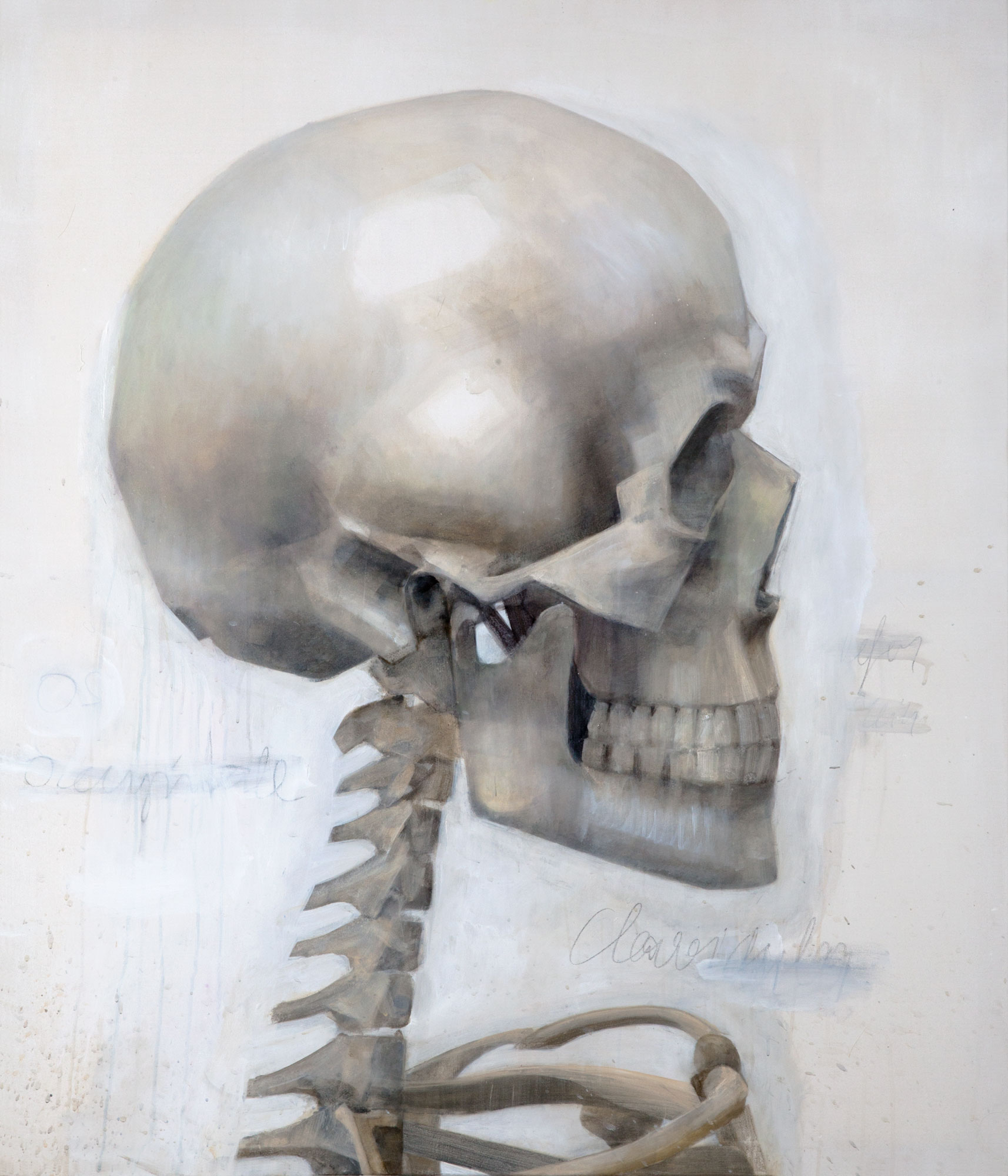 Skelett, painted by Manuel Strasser in 2011, Acryl on Leinwand 120cm wide and 140cm high