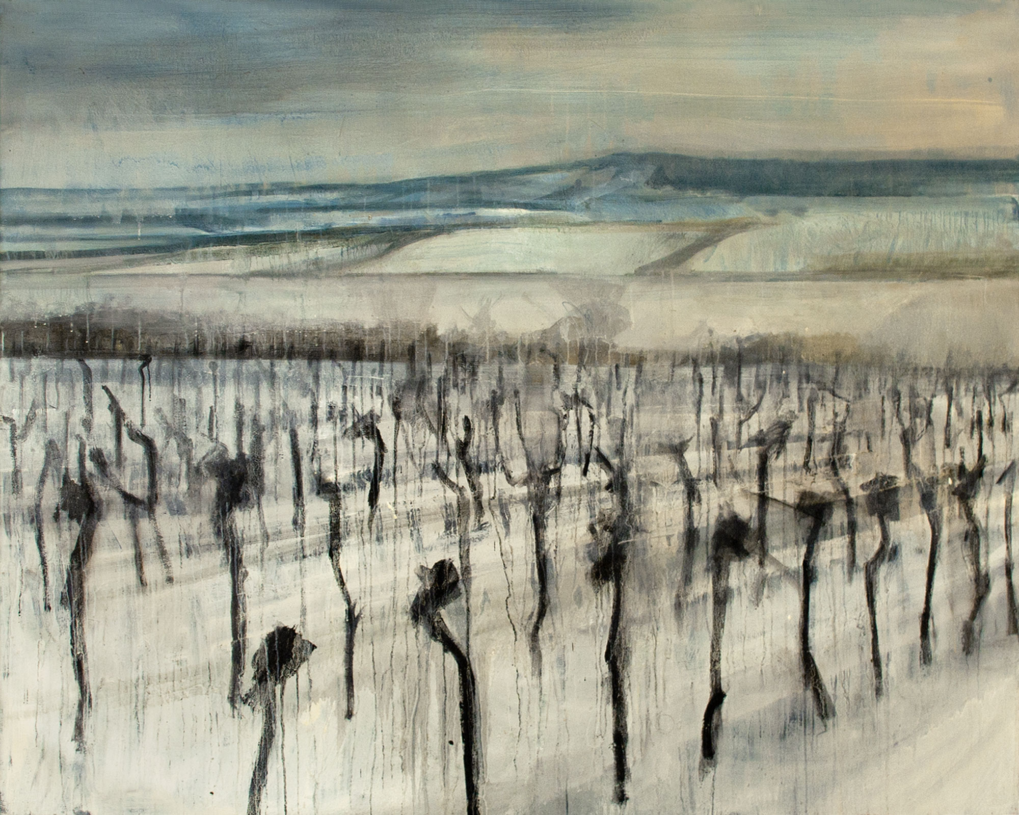 Weingarten, painted by Manuel Strasser in 2013, Öl on Leinwand 150cm wide and 120cm high