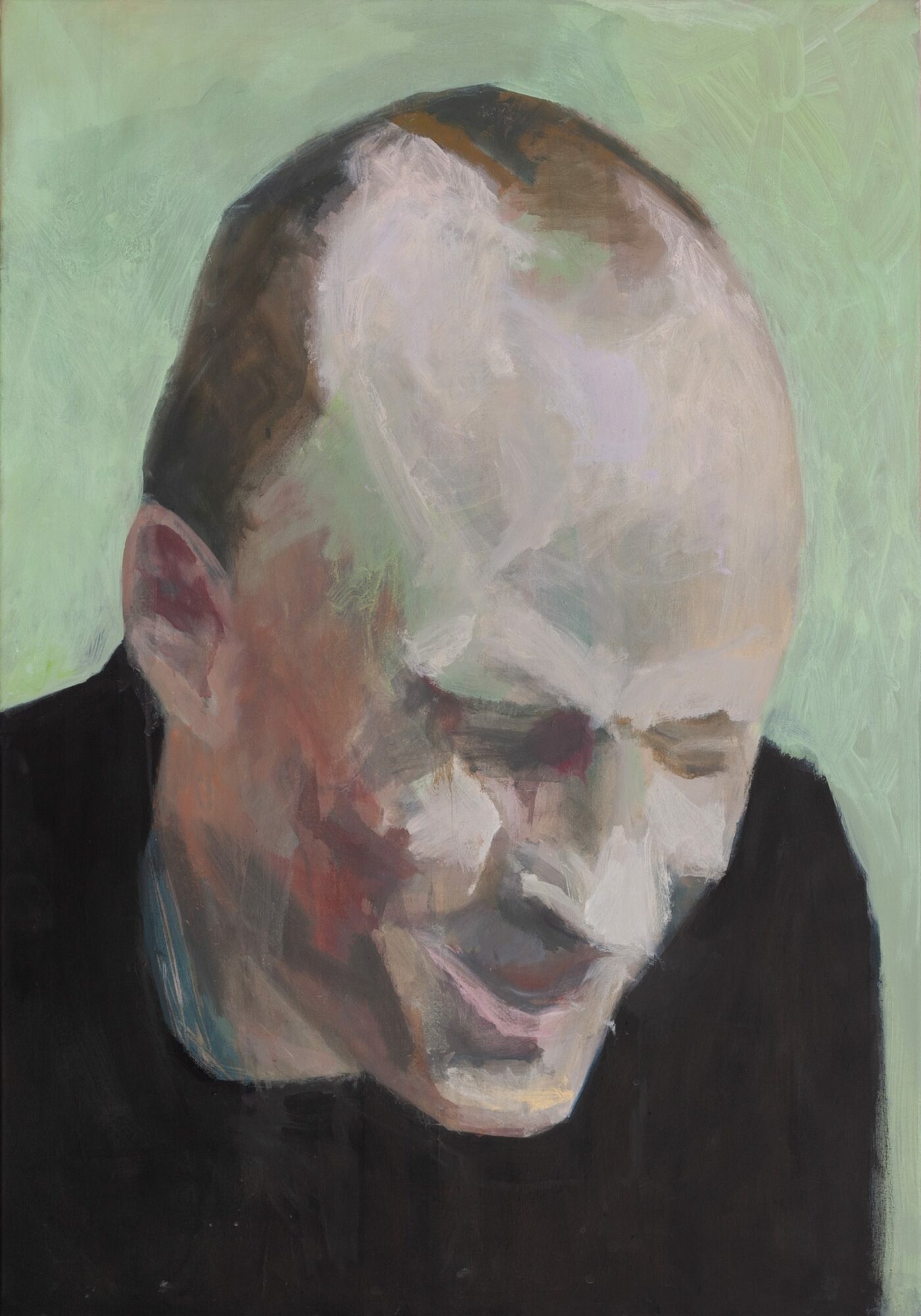 Selbstportrait, painted by Manuel Strasser in 2016, Acryl on Leinwand 70cm wide and 100cm high