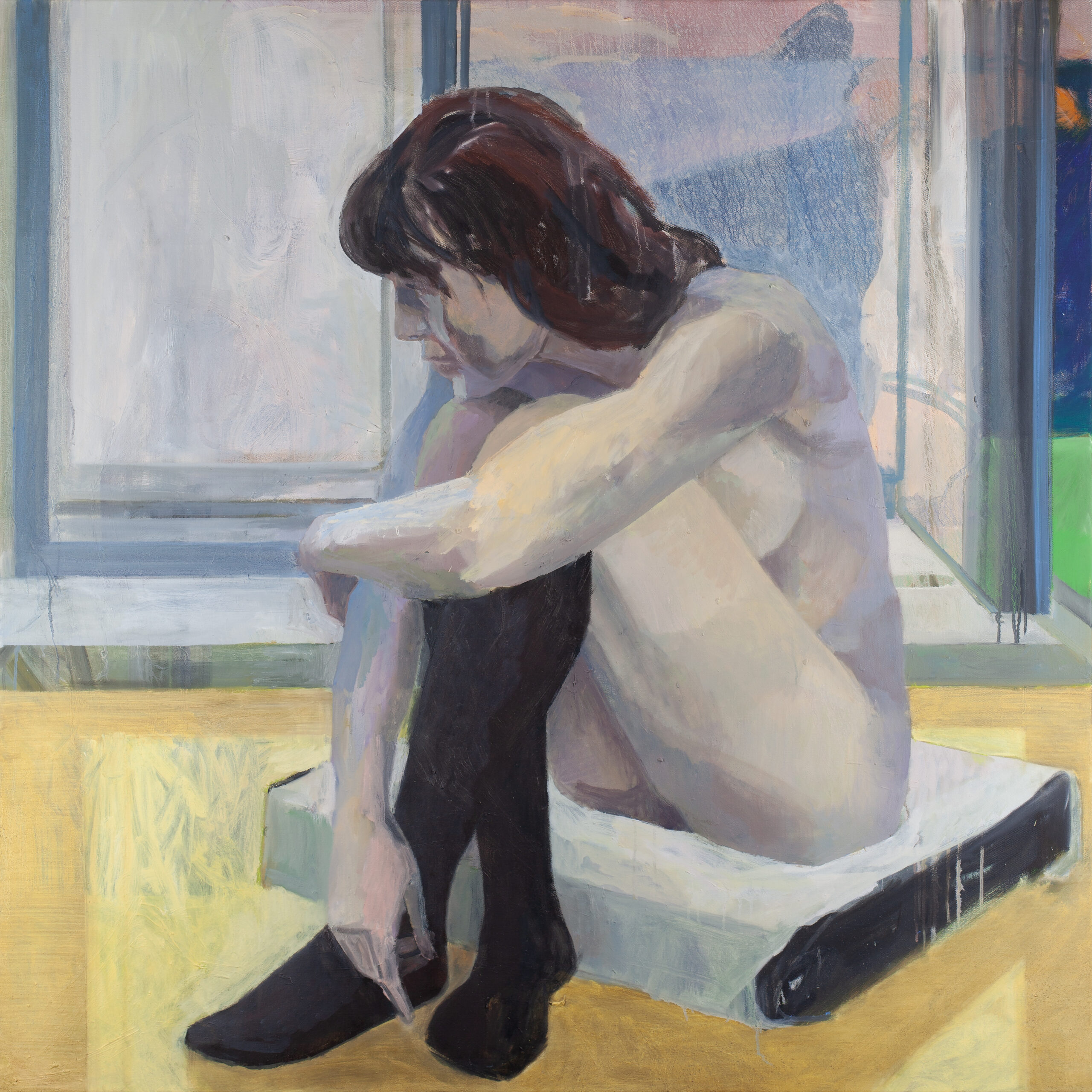 Kristina, painted by Manuel Strasser in 2025, Öl on Leinwand 140cm wide and 140cm high